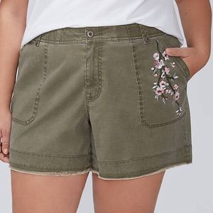 Embroidered Canvas Shorts